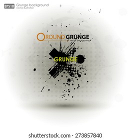 Grunge texturas. Afiche de fondo abstracto vectorial grunge para la fiesta. Huellas para camiseta. Textura abstracta de fondo de tierra. Pancarta de color negro con tira de inky con espacio para copiar. 