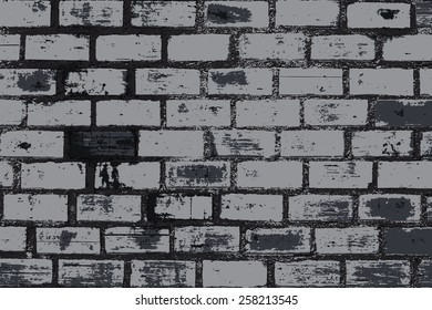 Grunge textures of brick wall background, vector illustration