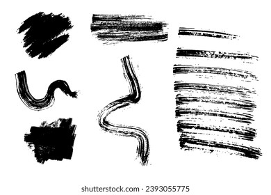 Grunge textures, brushstrokes with streaks,splashes,spots,dots,streaks.Abstract messy spots splatters of paint,watercolor overlay substrate design. Isolated.Vector illustration