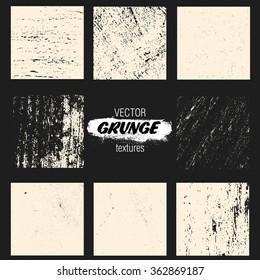 Grunge Textures for design or dirty style, vector collection number two on black and beige background