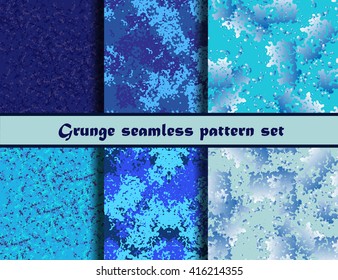 Grunge textures set. Background Collection. Vector illustration. Grunge seamless pattern set. EPS 10