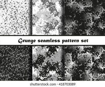 Grunge textures set. Background Collection. Vector illustration. Grunge seamless pattern set. EPS 10