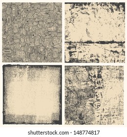 grunge textures set. background. vector illustration. 