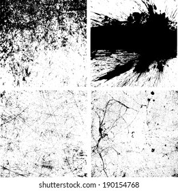 grunge textures set. background. vector illustration. 