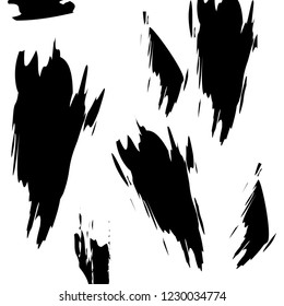Grunge textures. Set of brush strokes isolated on white. Vector backgrounds for your design