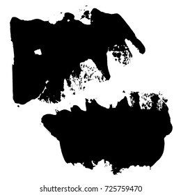 Grunge textures. Set of brush strokes isolated on white. Vector backgrounds for your design