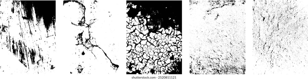 Conjunto de texturas Grunge. Colección de la superposición de Vector, la angustia, las texturas. Simplemente coloque la textura sobre cualquier objeto a Create grunge, salpicado, efecto sucio. Varias texturas afligidas para su diseño. 