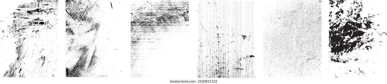 Conjunto de texturas Grunge. Colección de la superposición de Vector, la angustia, las texturas. Simplemente coloque la textura sobre cualquier objeto a Create grunge, salpicado, efecto sucio. Varias texturas afligidas para su diseño. 