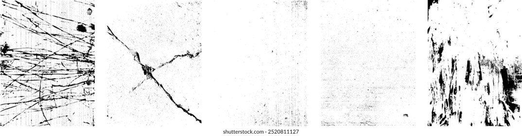 Conjunto de texturas Grunge. Colección de la superposición de Vector, la angustia, las texturas. Simplemente coloque la textura sobre cualquier objeto a Create grunge, salpicado, efecto sucio. Varias texturas afligidas para su diseño. 