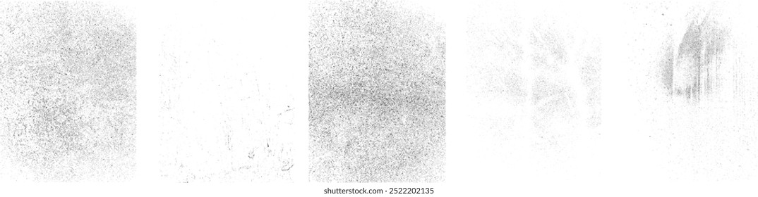 Conjunto de texturas Grunge. Coleção de vetor, aflição, texturas. Simplesmente coloque a sobreposição texturizada grungy sobre qualquer objeto para criar grunge, efeito sujo. 