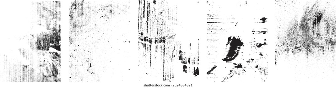 Grunge textures set. Collection of vector, distress, textures .Simply Place grungy textured overlay over any Object to Create grunge ,dirty effect .Various distressed texture for your design. 