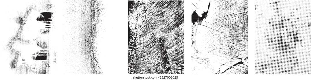 Conjunto de texturas Grunge. Colección de Vector, angustia, texturas. Simplemente coloque la superposición de textura sucia sobre cualquier objeto a Create grunge, efecto sucio. Diversa textura afligida para su diseño. 