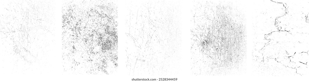 Grunge textures set. Collection of vector, distress, textures .Simply Place grungy textured overlay over any Object to Create grunge ,dirty effect .Various distressed texture for your design. 