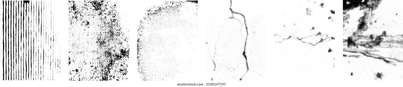 Conjunto de texturas Grunge. Colección de Vector, angustia, texturas. Simplemente coloque la superposición de textura sucia sobre cualquier objeto a Create grunge, efecto sucio. Diversa textura afligida para su diseño. 