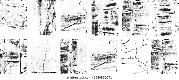 Grunge textures set. Collection of vector, distress, textures .Simply Place grungy textured overlay over any Object to Create grunge ,dirty effect .Various distressed texture for your design. 