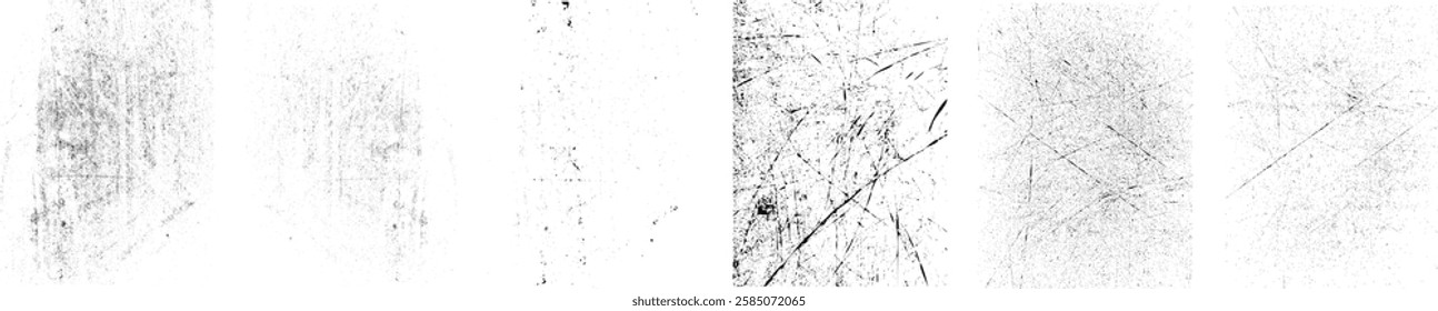Grunge textures set. Collection of vector, distress, textures .Simply Place grungy textured overlay over any Object to Create grunge ,dirty effect .Various distressed texture for your design. 