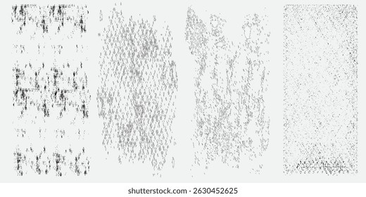 Grunge textures set. Collection of vector overlay, distress,  Place texture over any Object to Create grunge,splattered ,dirty effect .Various distressed backgrounds for your design. eps 10