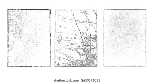 Grunge textures set. Collection of vector overlay, distress, textures .Simply Place texture over any Object to Create grunge,splattered ,dirty effect .Various distressed backgrounds for your design.
