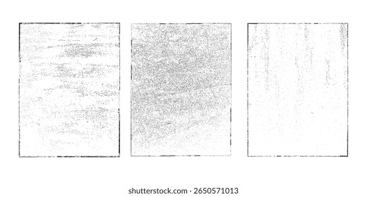 Grunge textures set. Collection of vector overlay, distress, textures .Simply Place texture over any Object to Create grunge,splattered ,dirty effect .Various distressed backgrounds for your design.