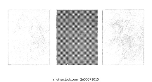 Grunge textures set. Collection of vector overlay, distress, textures .Simply Place texture over any Object to Create grunge,splattered ,dirty effect .Various distressed backgrounds for your design.