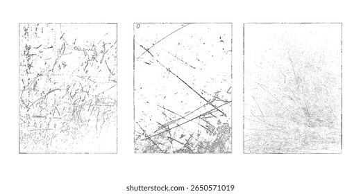 Grunge textures set. Collection of vector overlay, distress, textures .Simply Place texture over any Object to Create grunge,splattered ,dirty effect .Various distressed backgrounds for your design.