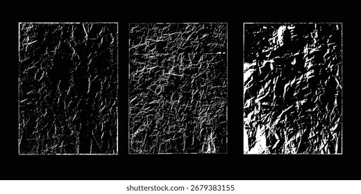 Grunge Texturen Set. Sammlung von Vektorüberlagerungen, Distress, Texturen. Einfach Textur über jedes Objekt legen, um einen grunzigen, geschmutzten, schmutzigen Effekt zu erzeugen.
