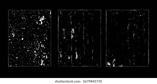 Conjunto de texturas Grunge. Coleção de sobreposição de vetor, aflição, texturas. Simplesmente Coloque a textura sobre qualquer objeto para criar grunge, splattered, efeito sujo .
