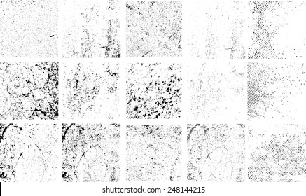 grunge textures set. Distressed background. vector illustration. 