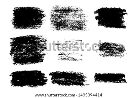 Grunge textures. Set of hand drawn backgrounds, brush strokes, grungy textures.