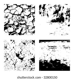 grunge textures set, vector illustration