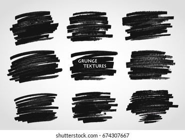 Grunge textures. Vector brush strokes. High resolution image.Template for registration of stickers, banners, posters. 