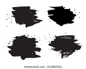 Grunge textures. Vector ink blots. Black brush stroke. Vector background