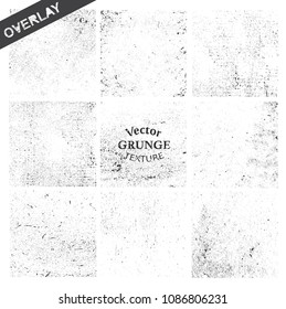 Grunge textures.Distress textures to create vintage effect.Vector.