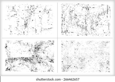 Grunge textures.Distress textures set.Vector template.