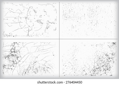 Grunge textures.Distress textures set.Vector template.