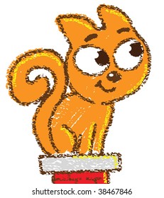 Grunge thinking cat