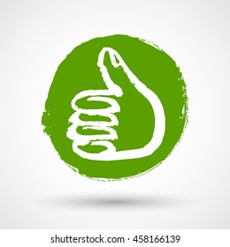Grunge Thumb Up Gesture (Expressing Satisfaction, Approvement, Success)