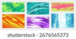 Grunge thunderbolt backgrounds. Lightning strikes with halftone textures and dynamic brush strokes. Abstract electric templates with storm bolt shapes. High voltage and power vector set.