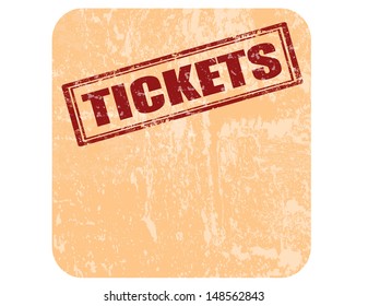 Grunge ticket on white background,vector illustration