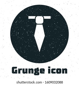 Grunge Tie icon isolated on white background. Necktie and neckcloth symbol.  Vector Illustration