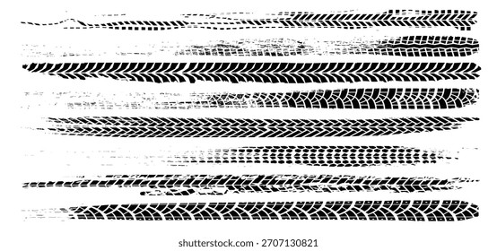 grunge tire marks vector illustration