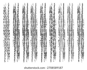 Paquete de Vector de marcas de neumáticos Grunge 
