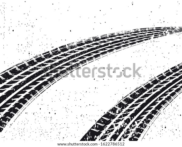 Grunge\
tire track background.Dirty textured tire\
track.