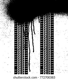Grunge tire track background.Dirty tire track for your design.