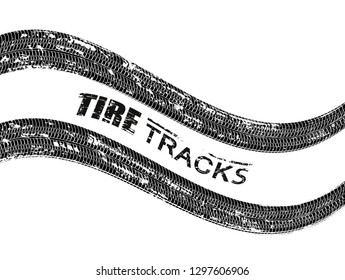 Grunge tire track background.Tire tracks banner.