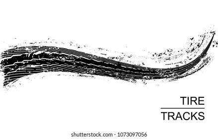 Grunge tire track background.Vector.