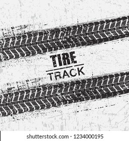 Grunge tire track banner.Dirty tire track.