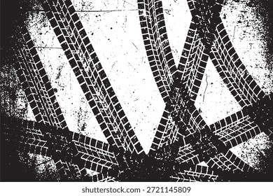 Fondo Abstractas de Pistas de neumáticos Grunge