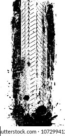 Grunge Tire Tracks Background .Vector  tire track silhouette.