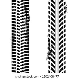 Grunge tire tracks vector illustration